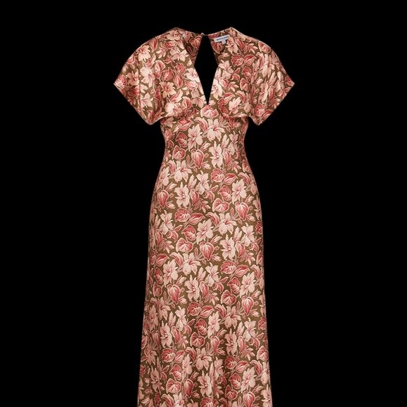 Seymour Deep Ochre Multi Dress Sz 4 - Picture 2 of 6